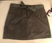 Gloria Vanderbilt New Womens 6 Skort Cotton Blend Army Green Belt Golf Pockets