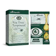 Tea Tree Oil Eyelid & Lash Wipes With Hyaluronic Acid, Green Tea & Chamomile For Blepharitis, Itchy & Stye Eyes, Individually Wrapped, Natural Eyel...