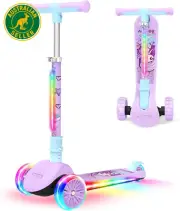A10 Scooter for Kids Ages 3-12 with Light-Up Stem & Deck & Wheels, 3 Wheel Foldi