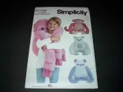 Simplicity Pattern 9442 Children's Adorable Hugging Plush Animals Monkey Panda U