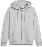 [PUMA] Womens Suede Logo Hoodie Casual Outerwear Casual Full Zip Drawstring - Grey