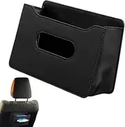 Car Trash Can For Back Seat | Automotive Garbage Bag | PU Leather Clamp Arm Design Vehicle Headrest Storage Bin Space Saving