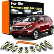 10Pcs LED Bulb Interior Dome Map Sun Visor Trunk Light Kit, For Kia Sportage 3 MK3 2011 2012 2013 2014 2015
