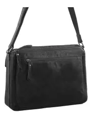 [Milleni] Nappa Leather Cross-Body Bag in Black