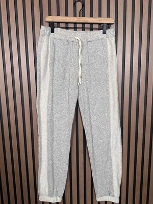 New Splendid Pants Large Gray Fleece Pull On Side Stripe Cotton Modal Joggers