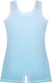 [GAIGEO] Ombre Light Blue Gradient Toddler Gymnastics Leotards for Girls Biketard Ballet Dance Shorts Dance 2-3t