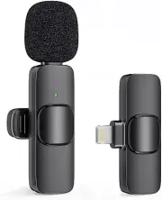 Wireless Lavalier Microphone for iPhone Video Recording, Omni Condenser Recharge