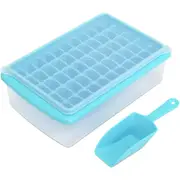 Easy Release 55 Nugget Ice Cube Tray with Lid and Storage Bin Scoop for Freezer Durable Plastic Ice Mold