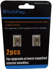 TechPlay KPG6 Gold Record Player Needle Stylus for Jensen Turntable Model 2 PACK