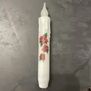 Poinsettia Battery Taper Candle with Timer