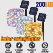 200 LED Solar Fairy String Light Copper Wire Outdoor Waterproof Garden Decor US