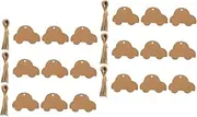 ARTIBETTER 2 Sets Creative Car Shape Blank Present Tags Paper Labels with Twine for DIY Crafting Party Favors and Present Packaging Personalize with Your Messages