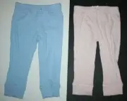 New Carter's 12m Girls 2 Pack Pairs Pants Light Pink & Light Blue Ribbed