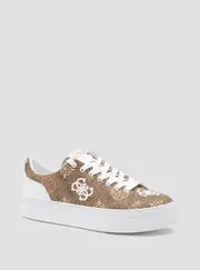 GUESS Women's Brown Quattro G Gianele Low-Top Sneakers Size: 10