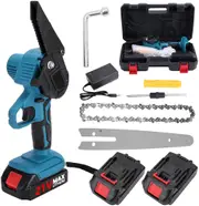 FOHOA Mini Chainsaw Cordless - 6 Inch Handheld Electric Power Chainsaw with 2Pcs Batteries