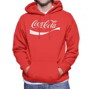 Coca-Cola Coca Cola 1941 Swoosh Logo Men's Hooded Sweatshirt Red Large