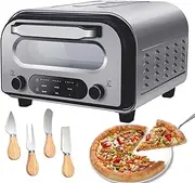 Indoor Pizza Oven, 12 Inch Electric Pizza Maker, 1700W Countertop Pizza Oven with 6 Presets, Heat Quickly, Cook in 90 Seconds, LED Touchscreen, Fits up to 12 inch Pizza, for Home