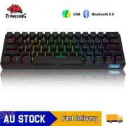 60% Bluetooth/Wireless/Wired Mechanical Keyboard RGB Backlit Type-C Programmable