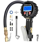 Digital Tire Pressure Gauge with Inflator: 250 PSI Air Compressor Attachment