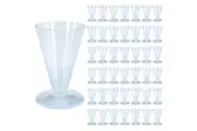 42x Reusable Medicine Measuring Measure Cups 40ml Clear Plastic Graduated Conical Bulk