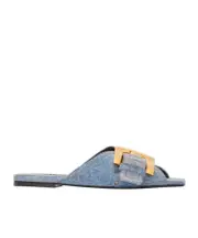 Balmain Anthem Flat Denim Sandals 37.5,36,38.5,38,39,40 Blue has been selected