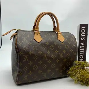 [二手] Louis Vuitton LV 老花字紋 speedy 30公分 波士頓包/手提包