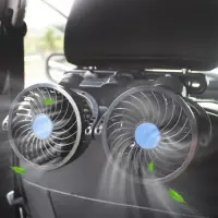 在飛比找momo購物網優惠-【大風量12V電扇】車載360度旋轉風扇(汽車用電風扇)