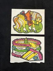 Vintage 80’s MELLO SMELLO Scratch & Sniff Stickers - Birthday Cake & Leather