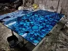 36"x24" Blue Agate Table Top, Agate Coffee Table, Stone Dining Table, Home Decor