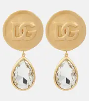 [Dolce & Gabbana] Dolce & Gabbana DG crystal-embellished drop earrings One Size gold