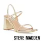 【STEVE MADDEN】KOSMO 細帶方頭粗跟涼鞋(金色)