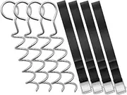 Abaodam 1Set Professional Dog Ground Anchors Spiral Tent Stakes for Outdoor Use Heavy Duty Wear Resistant Trampoline Stakes with Stakes Straps for Camping