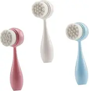 PACKOVE 3pcs Face Brush Manual Exfoliating Cleansing Brush for Deep Cleaning Gentle Face Massage for Makeup Removal Safe for All Skin Types Stylish Design
