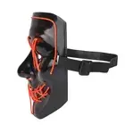(red)Halloween Scary LED Light Up Glow Mask Costume For Party Prop Show ZZ