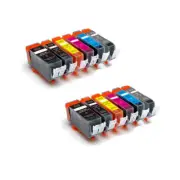 12 PK Ink Cartridge + LED chip for PGI-220 CLI-221 Cannon MP980 MP990