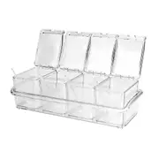 4 Piece Clear Seasoning Box, Acrylic Seasoning Box Set Seasoning Storage Container Clear