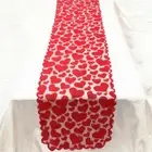 Valentines Day Table Cover Lace Tablecloth Red Heart Table Runner Household