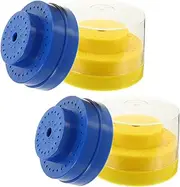 Outanaya Sanding Head Storage Box Nail Drill Bits Container 4 Pieces Nail Drill Bits Holder Box