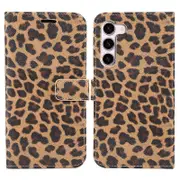 For Samsung Galaxy S23 PU Leather Flip Case Leopard Pattern Stand Wallet Phone Cover