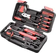 [CARTMAN] 39Piece Tool Set Pink For Woman Ladies, Girl DIY Tool, General Household Hand Tool Kit with Plastic Toolbox Storage Case, Pink Tool Kit, Tool Box