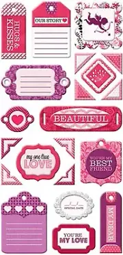 Crazy For You Chipboard Words - We R Memory Keepers - 2 Sheet Bundle
