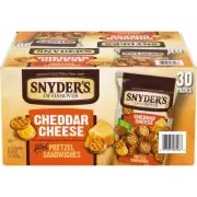 Snyders Cheddar Cheese Pretzel Snacks 30 Single Serve Bags Bite Size Crunchy