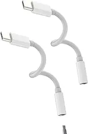 USB C to 3.5mm Headphone Jack Audio Adapter (2 Pack)for iPhone 16 15 Pro Max for iPad Galaxy S24 S23 AUX Cable Converter for Apple Compatible With Samsung DAC Stereo Cord Headset Splitter Accessories