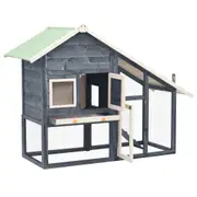 Andala Pets Rabbit Hutch Grey and White 140x63x120 cm