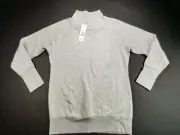 Calvin Klein Performance Wmn's Large Light Grey Cross Neck Thumbholes Sweater