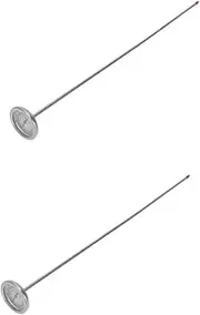 Veemoon 2pcs Long Probe Soil Thermometer Compost Thermometer Precision Gauge Easy to Read Made of Stainless Steel and Glass