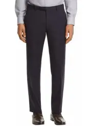 Hugo Boss Mens Regular Fit Leenon1 Flat Front Wool Dress Pants 38 Navy NWT $198