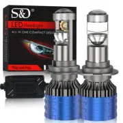 2Pcs LHD RHD H4 H7 H11 9005 9006 Bi-LED Mini Projector Lens Bulbs Headlight 120W (for: Toyota)