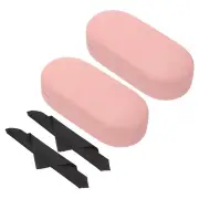Hard Shell Eyeglasses Case, 2 Pack Litchi Grain Large Glasses Case, Pink