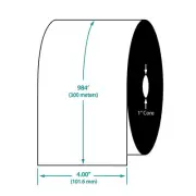 4" x 984' TDW101 Resin Enhanced Wax Barcode Ribbon for Zebra Printers (6